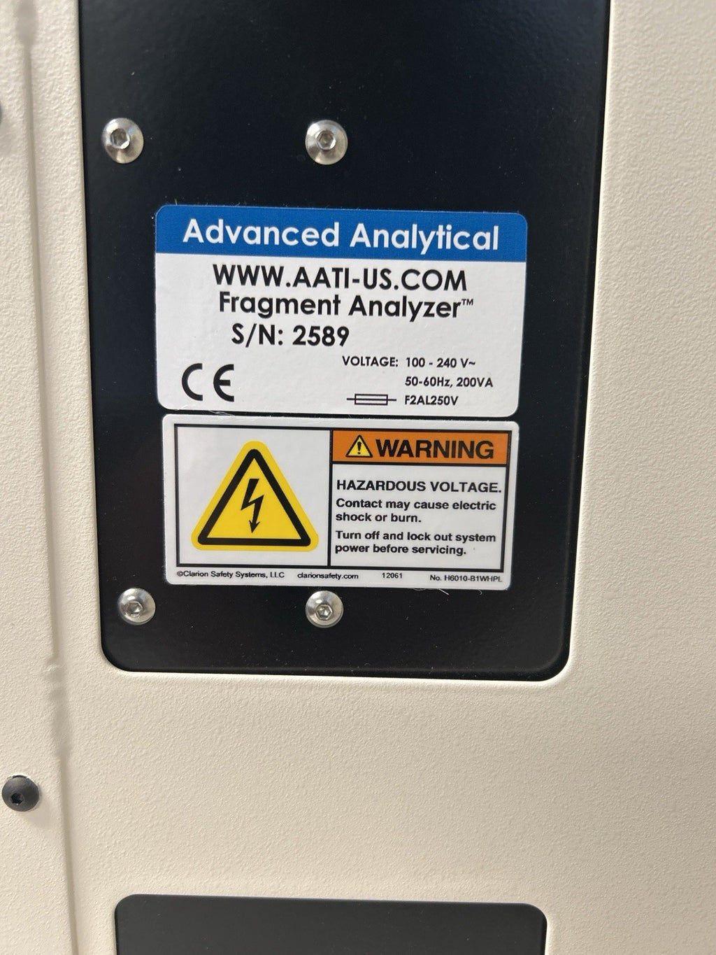 AATI Advanced Analytical Fragment Analyzer Automated CE System