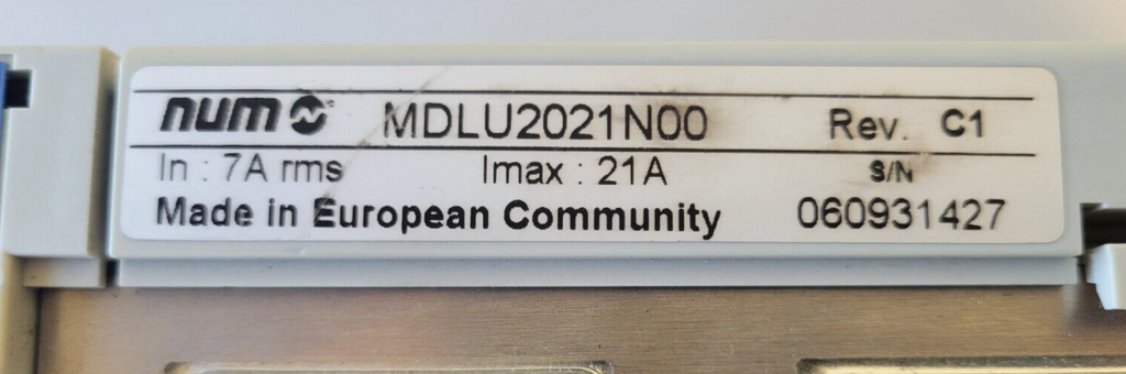 NUM MDLU2021N00 Servo Drive