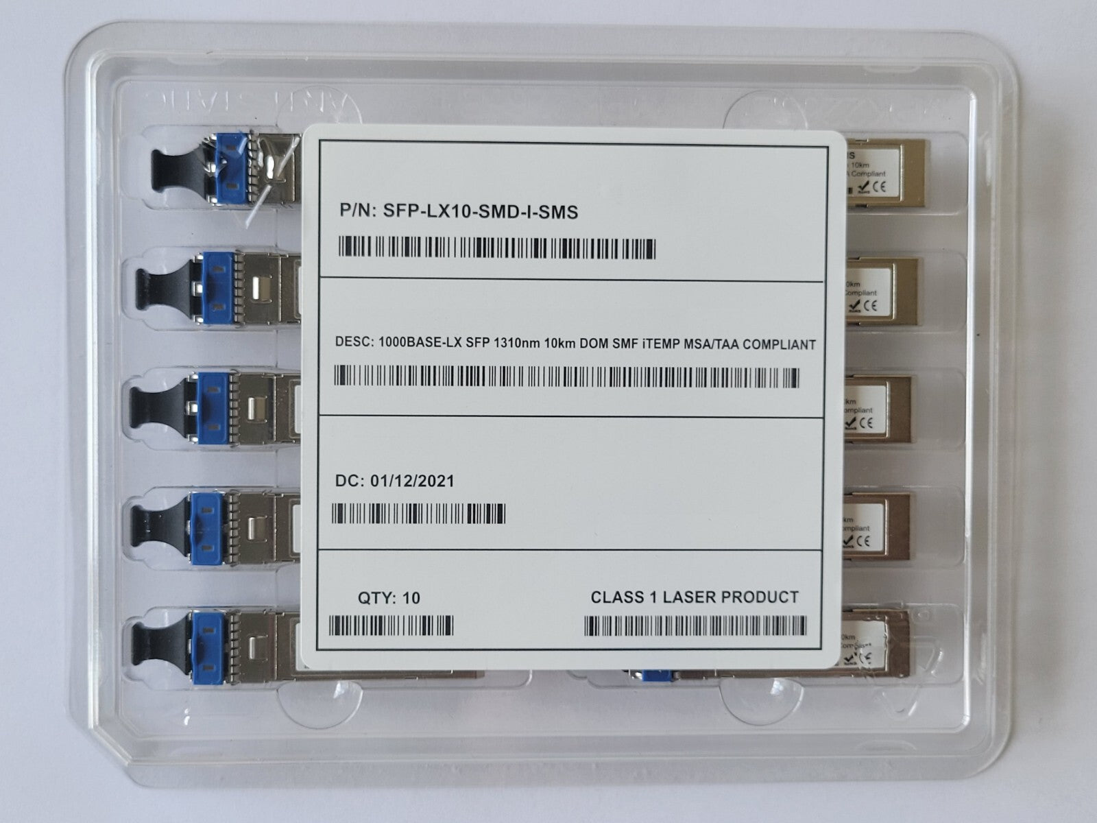 (10) Transceiver 1000BASE-LX SFP 1310nm 10km DOM SMF