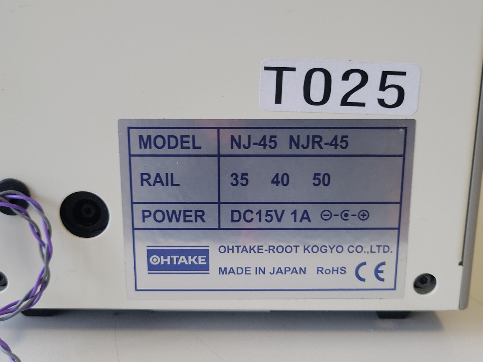 Ohtake Automatic Screw Feeder NJR-45 NJ-45