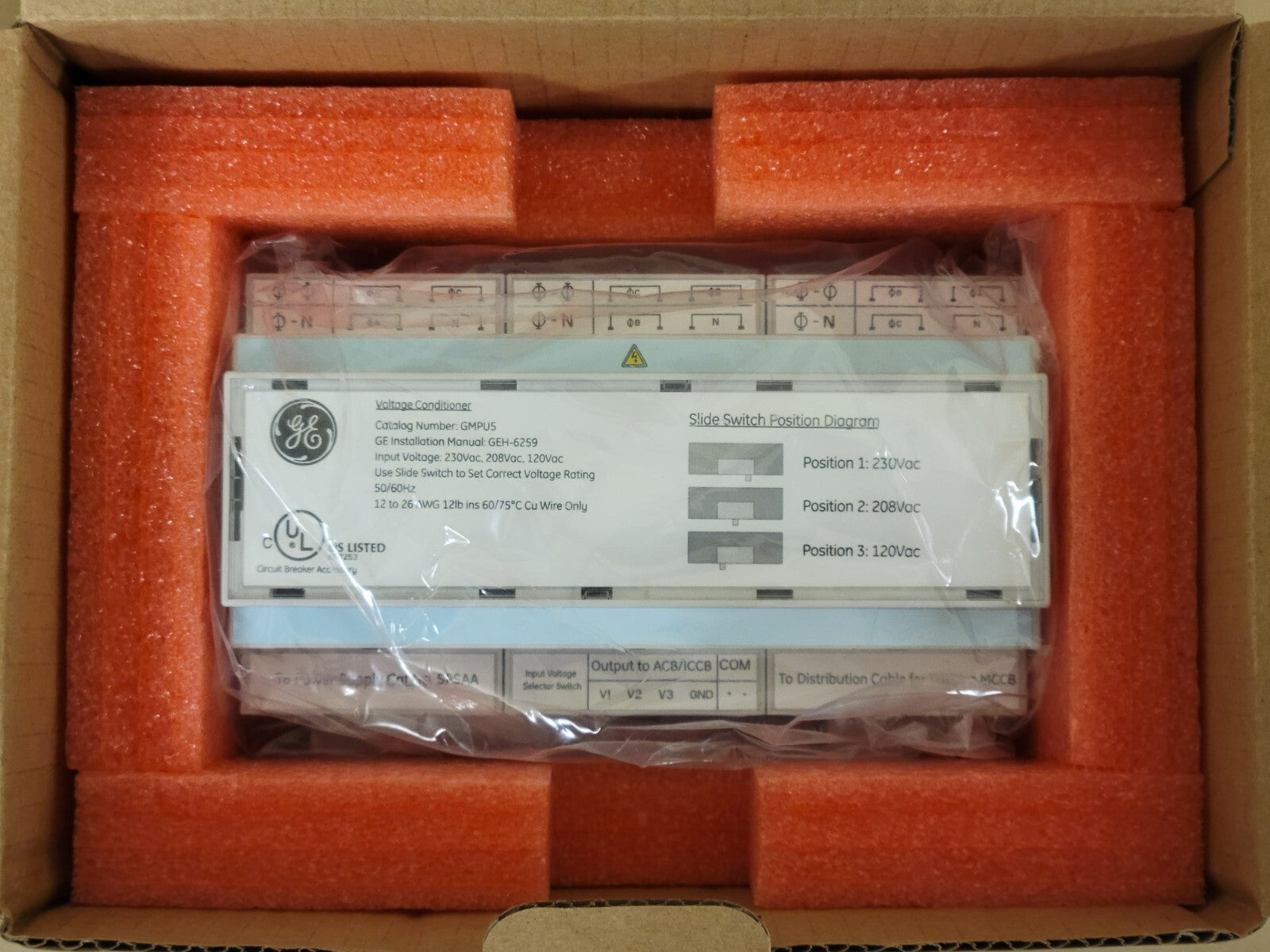 GE Voltage Conditioner GMPU5 120V, 208V & 230V EntelliGuard MicroVersaTrip Plus