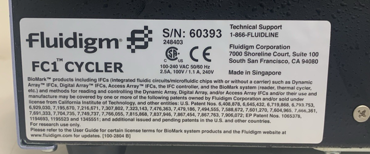 Fluidigm FC1 Cycler Thermal Cycling System