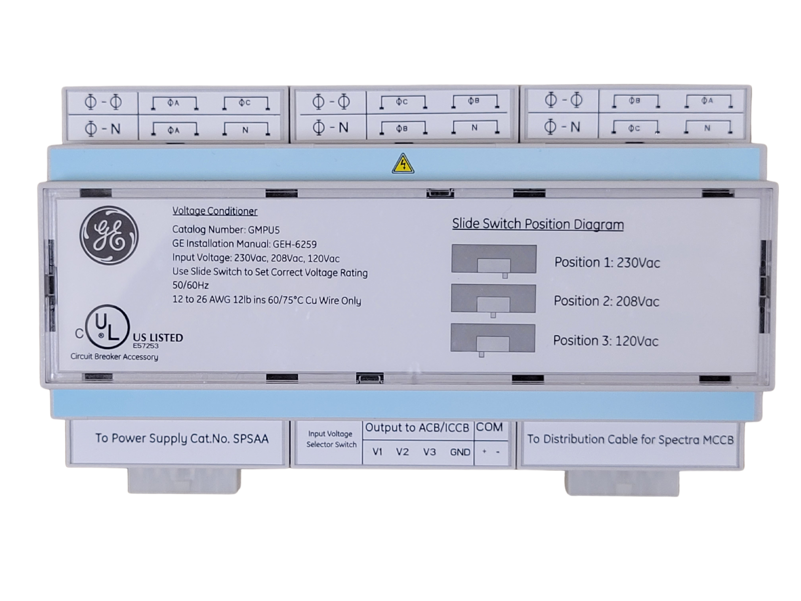 GE Voltage Conditioner GMPU5 120V, 208V & 230V EntelliGuard MicroVersaTrip Plus