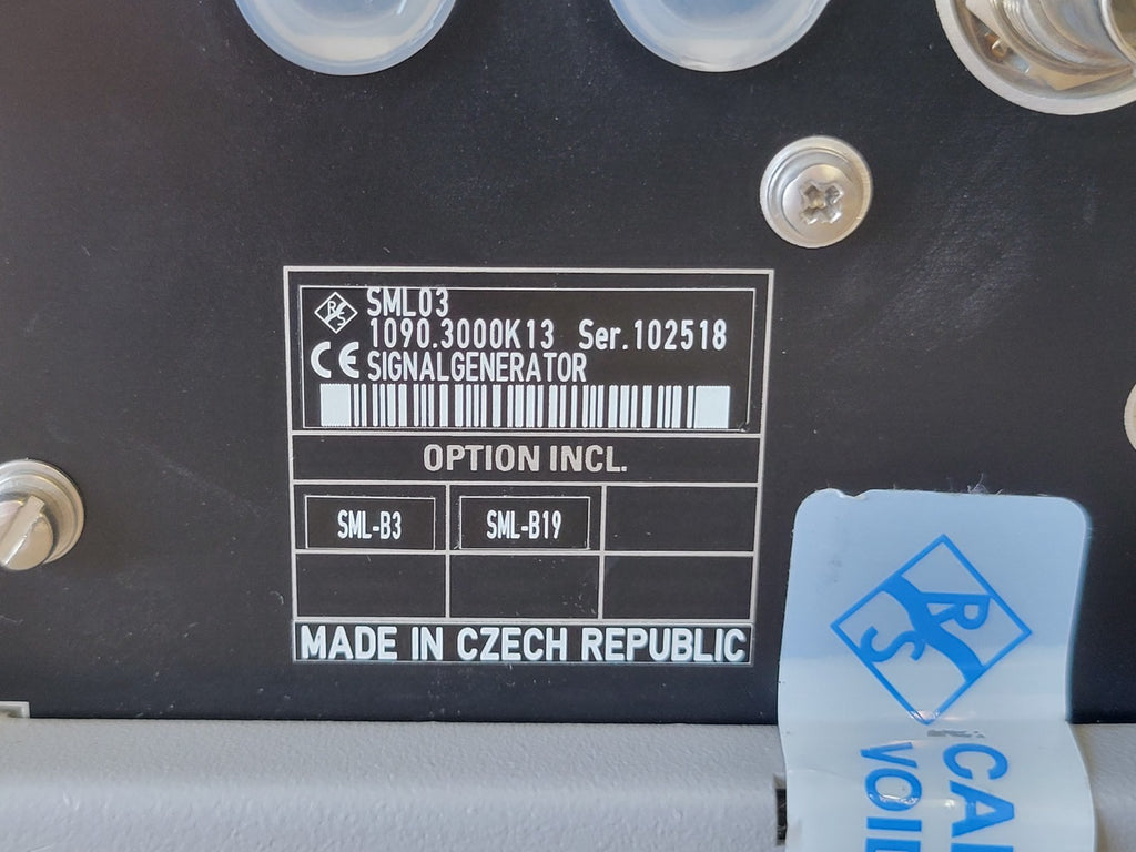 Rohde & Schwarz SML03 Signal Generator 9kHz - 3.3GHz w/ Options SML-B3 & SML-B19