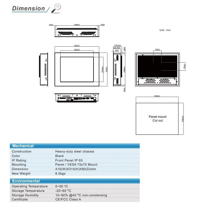 Aplex 15" Intel Atom N270 Human Machine Interface HMI AHM-6157A-22