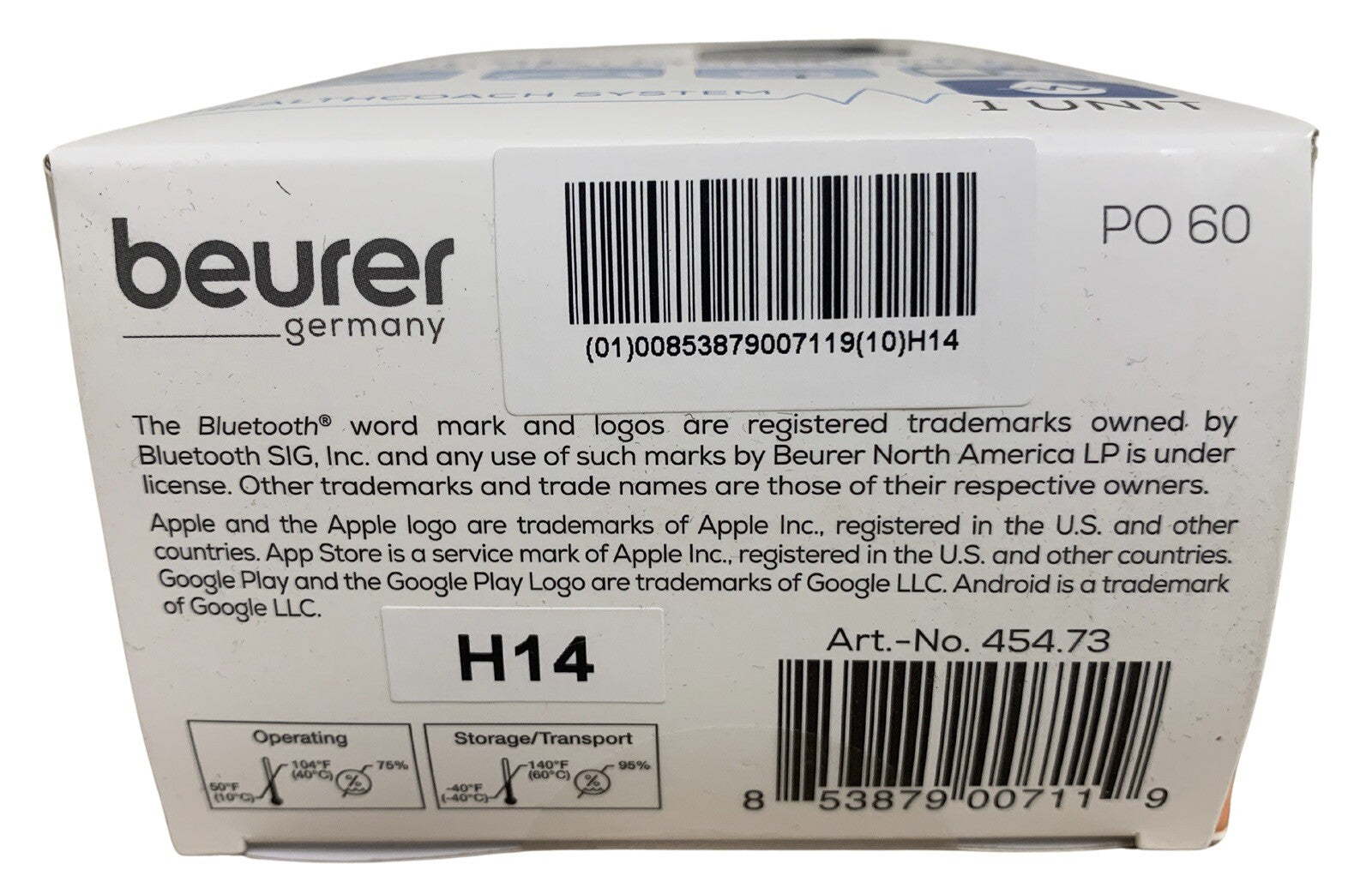 Beurer PO60 Pulse Oximeter with Bluetooth
