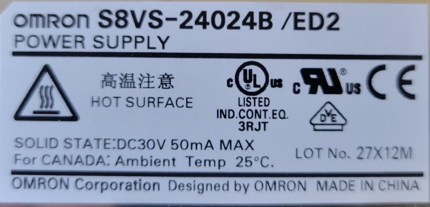 Omron S8VS-24024B/ED2 Power Supply