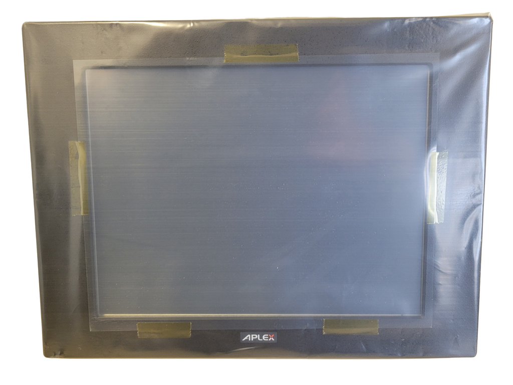 Metallic screen or panel with Aplea branding on a white background