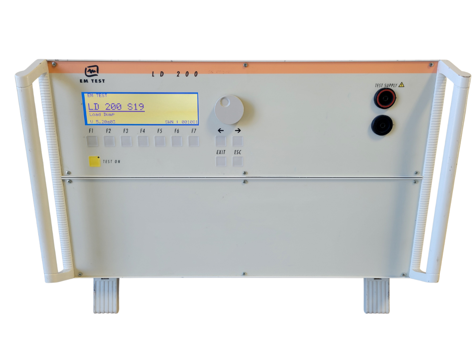 Electrical panel with various components on a white background