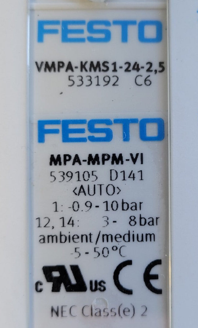 Festo Manifold VMPA-KMS1-24-2.5 / MPA-MPM-VI
