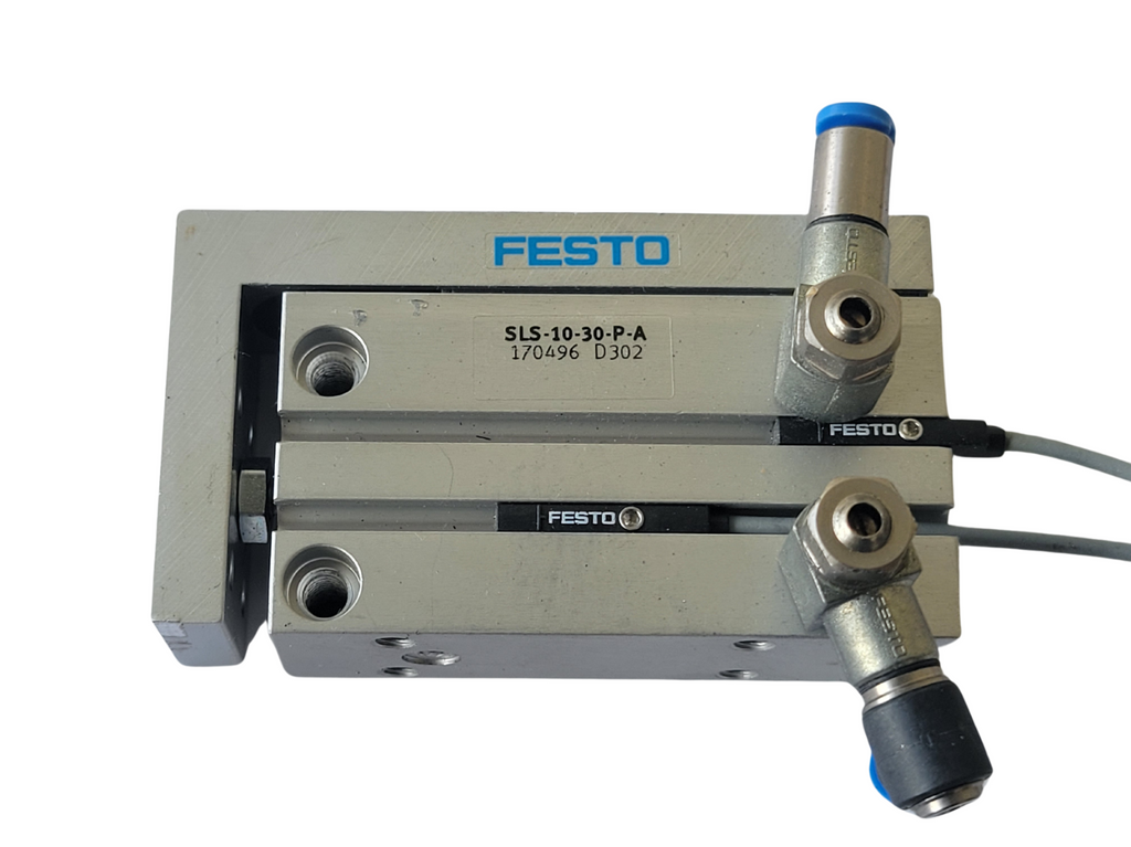Festo pneumatic actuator on a white background
