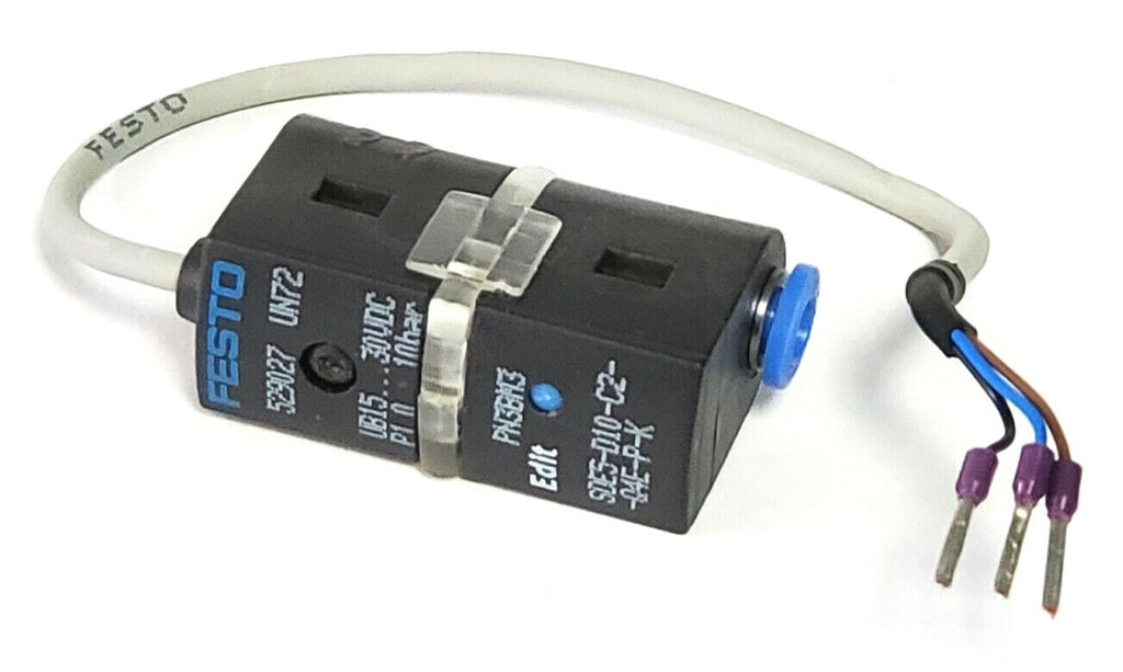Festo electronic valve with wiring on a white background