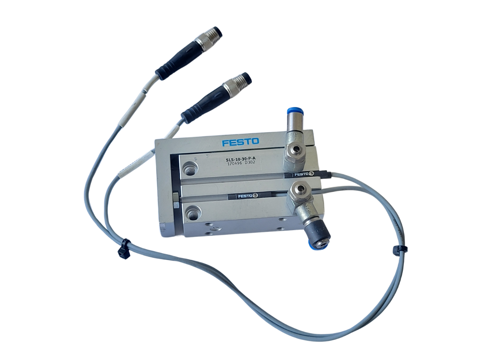Festo industrial component with cables on a white background