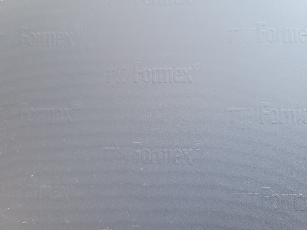 Textured gray surface with 'Formex' branding