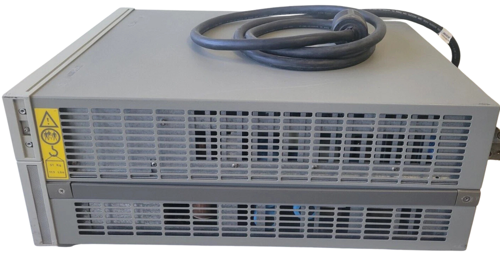 Electrical power supply unit with a cable on a white background