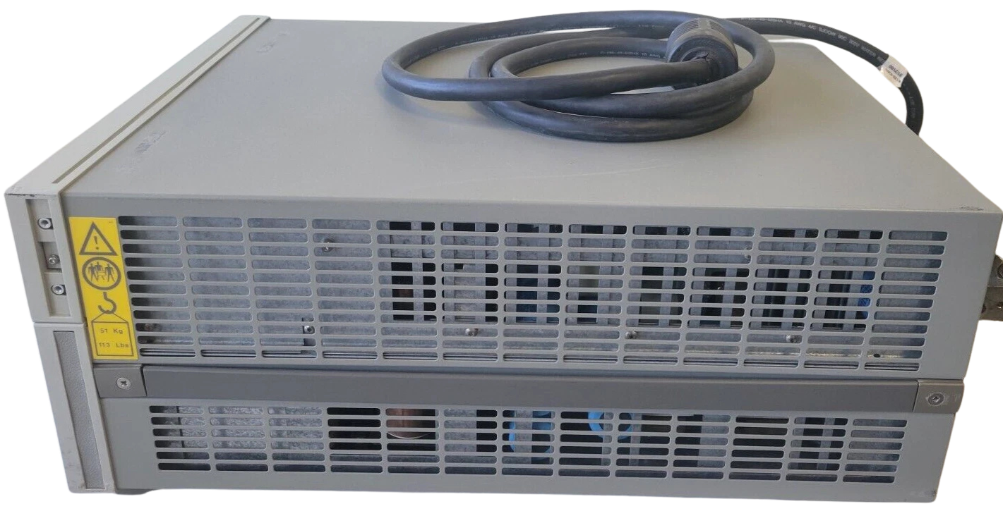 Electrical power supply unit with a cable on a white background
