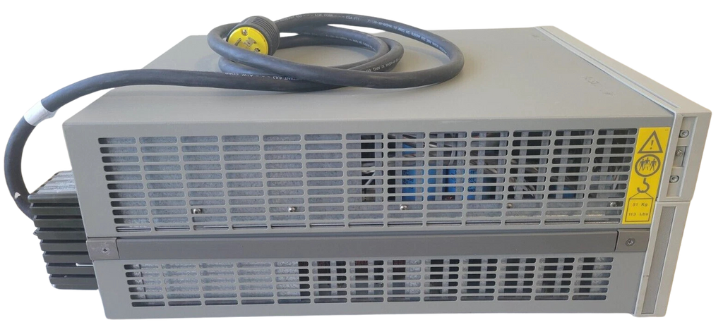 Electrical power supply unit with a cable on a white background