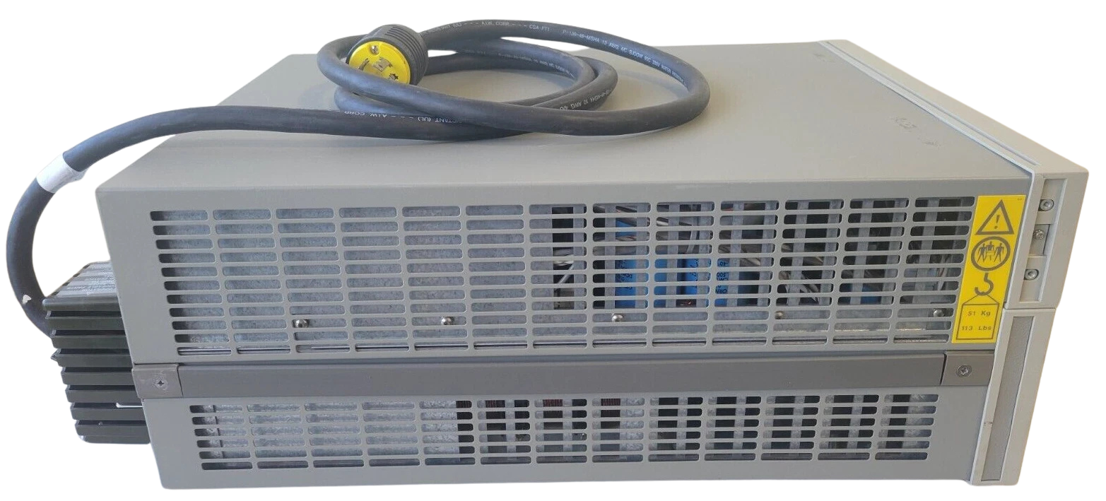 Electrical power supply unit with a cable on a white background
