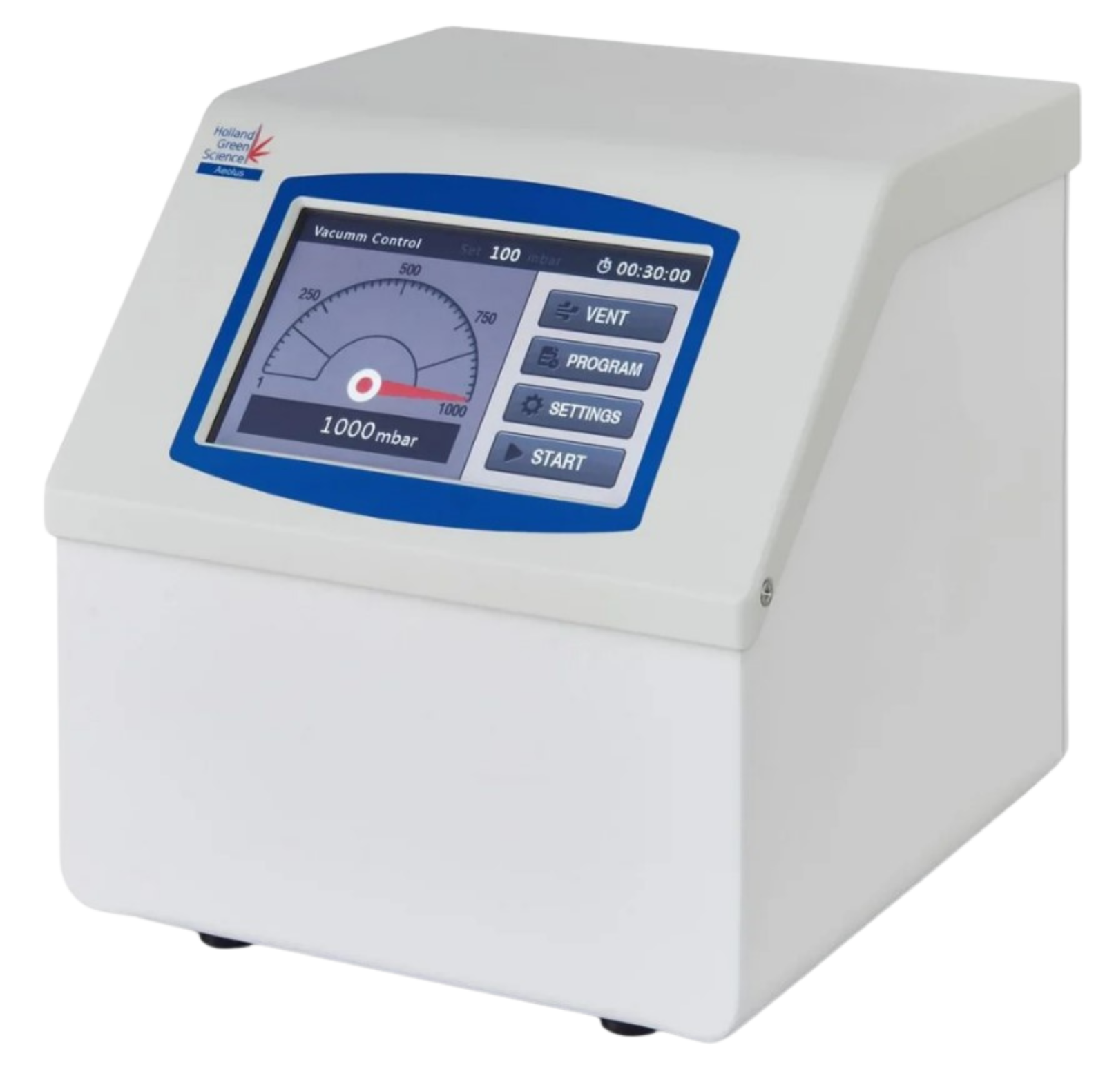 White electronic device with digital display on a white background