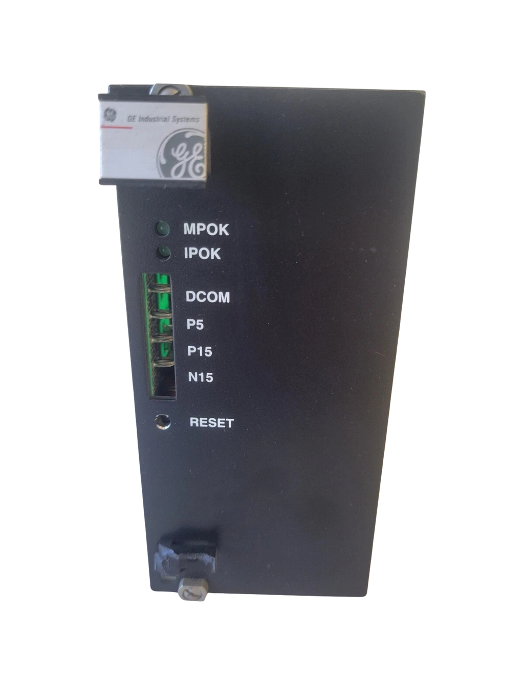 Black electronic device with GE logo on a white background