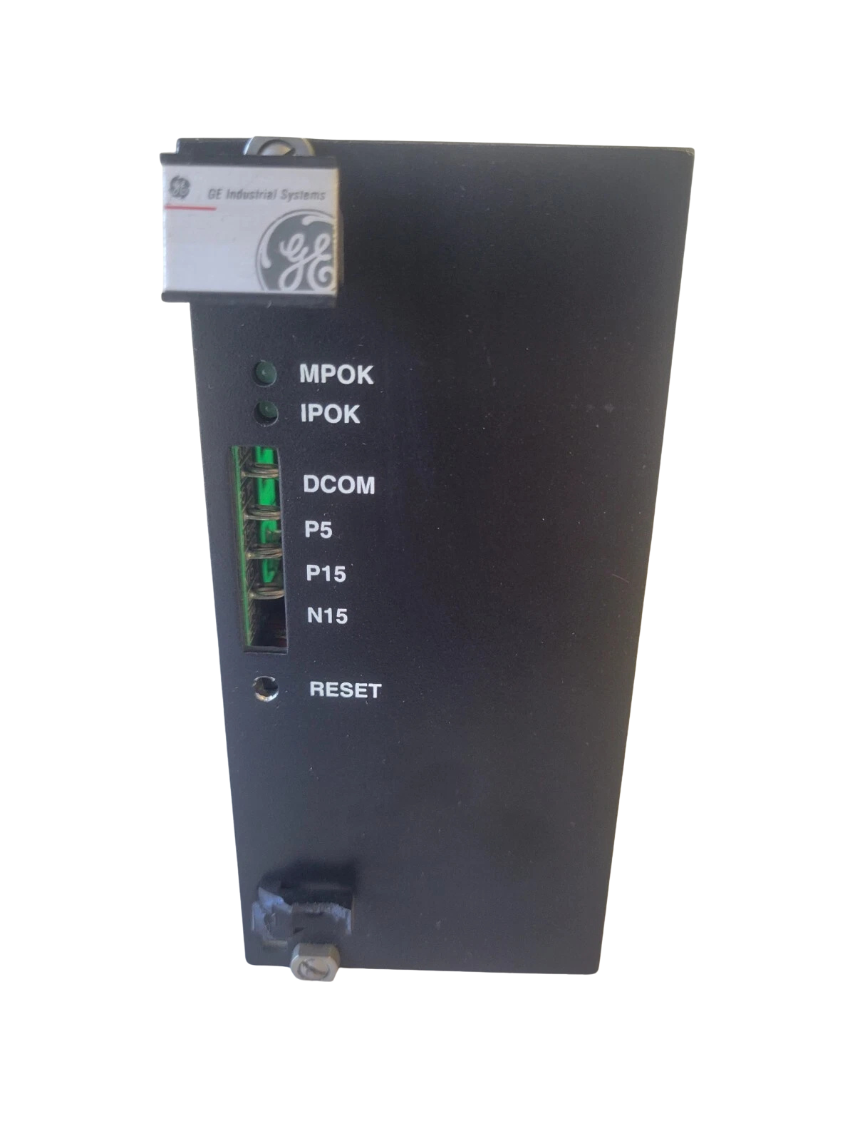 Black electronic device with GE logo on a white background