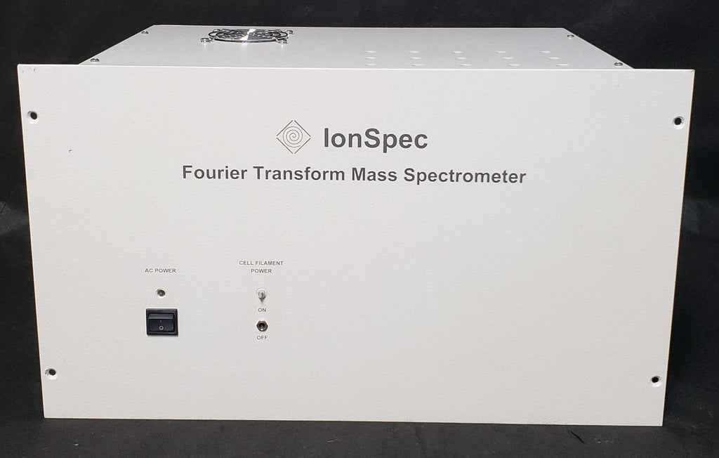 IonSpec Fourier Transform Mass Spectrometer on a black background