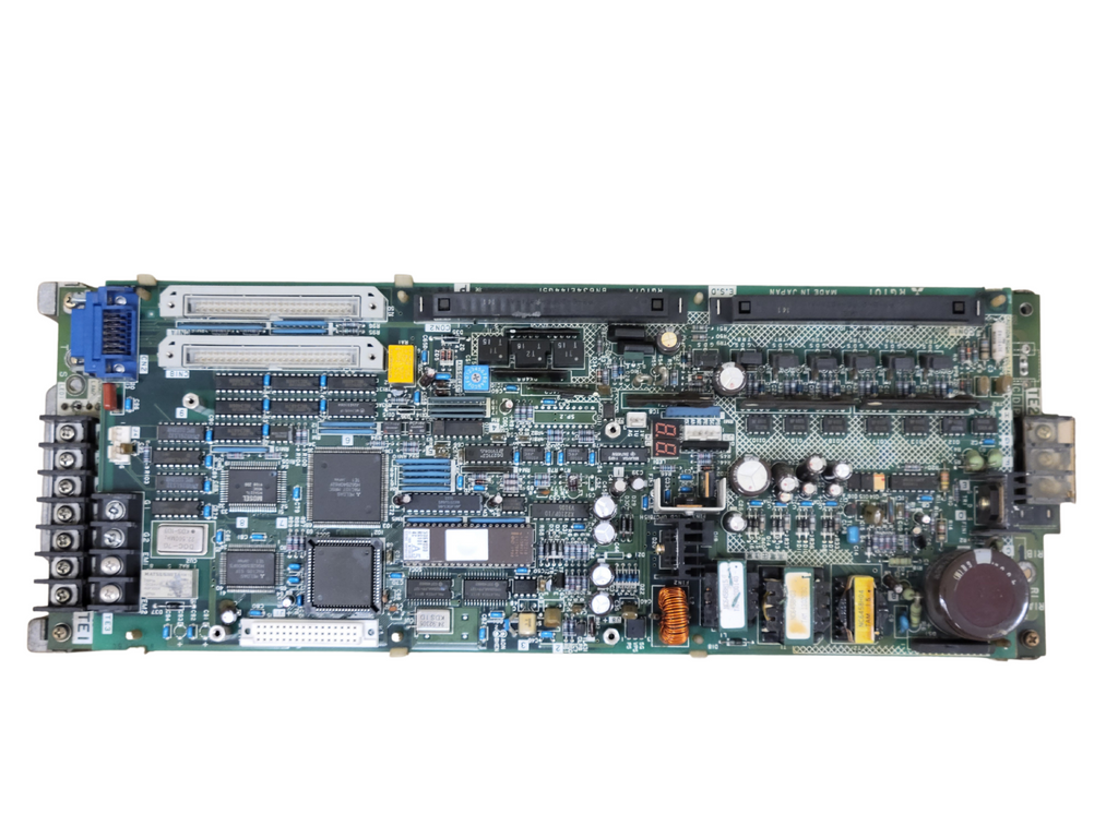 Computer motherboard on a white background