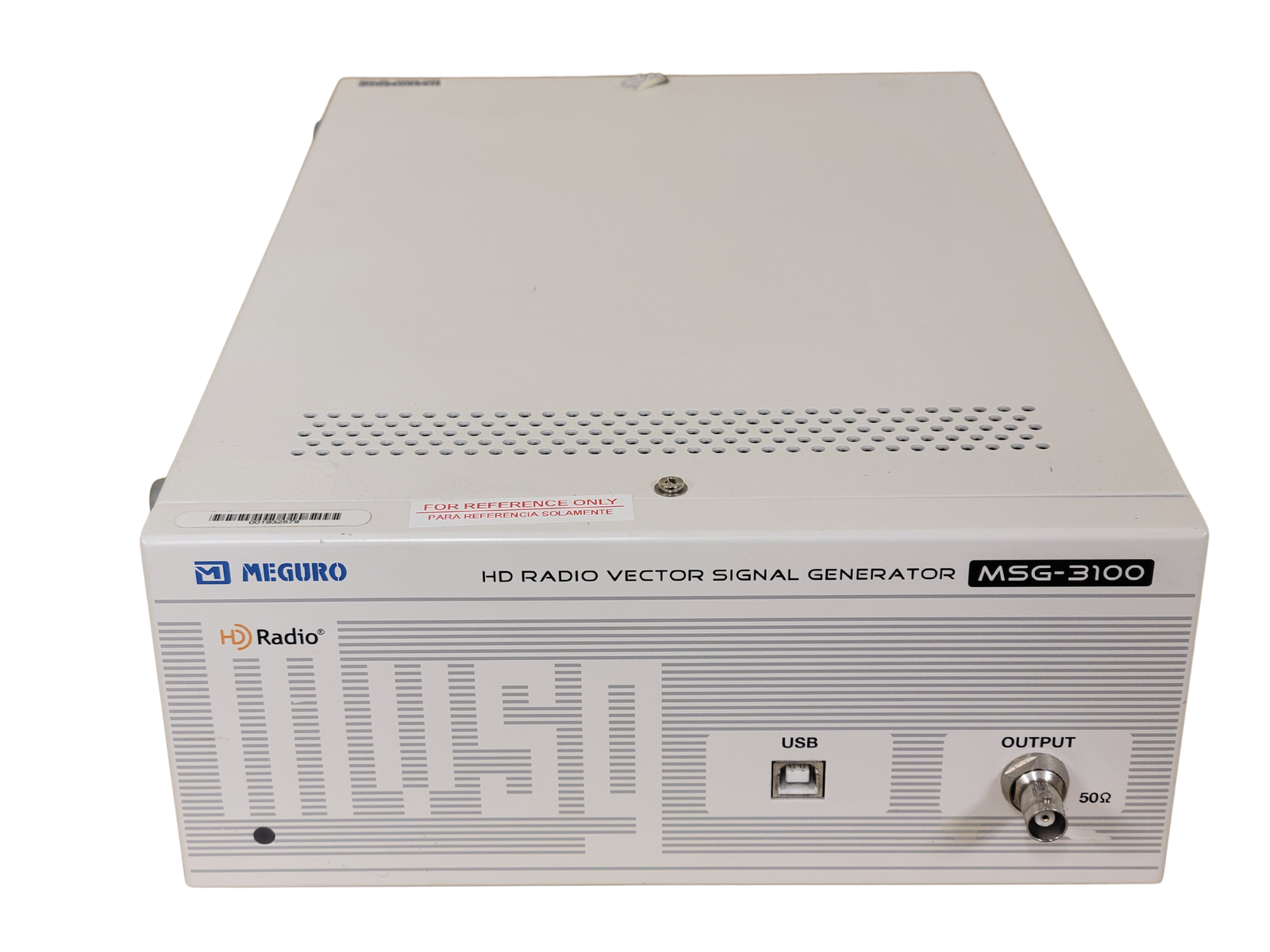 Radio signal generator with Meguro branding on a white background