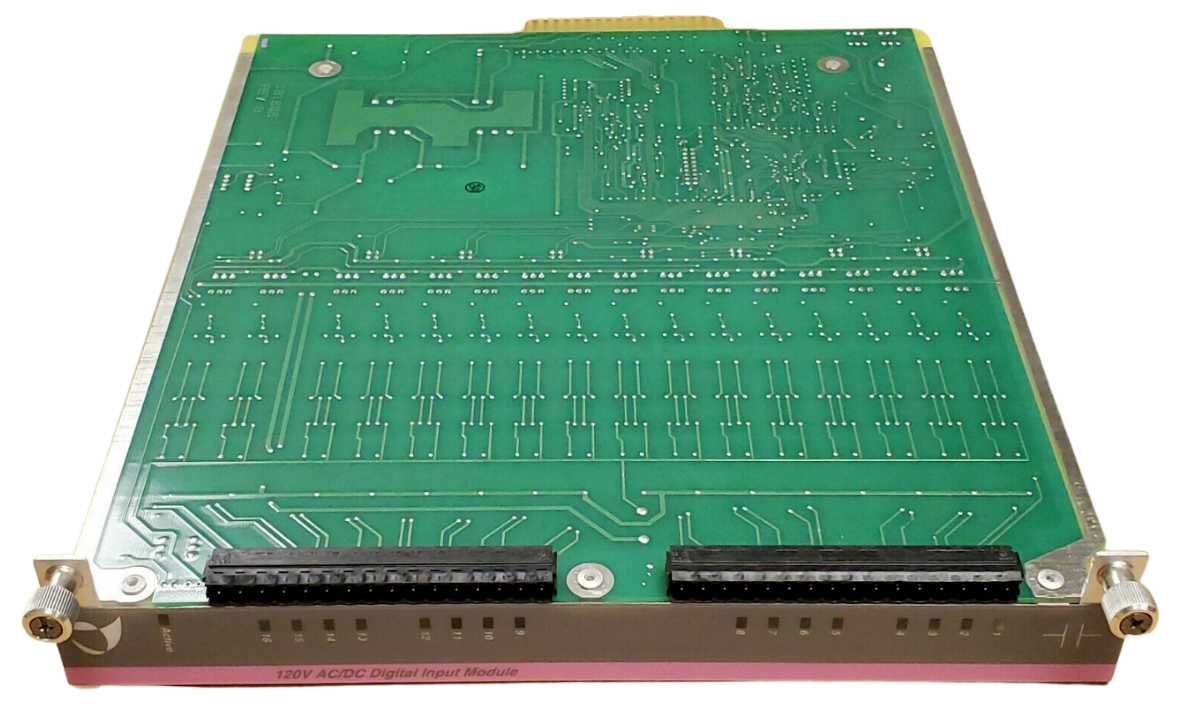 Green electronic circuit board with connectors on a white background