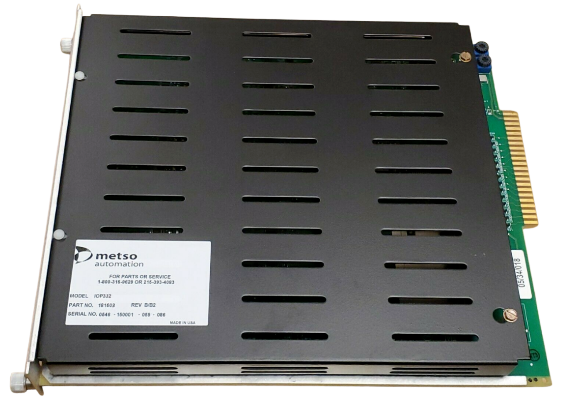 Electronic module with Metso label on a white background