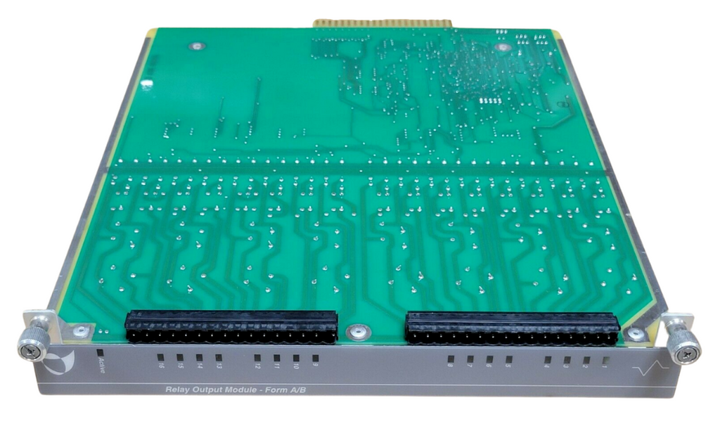 Electronic circuit board with connectors on a white background