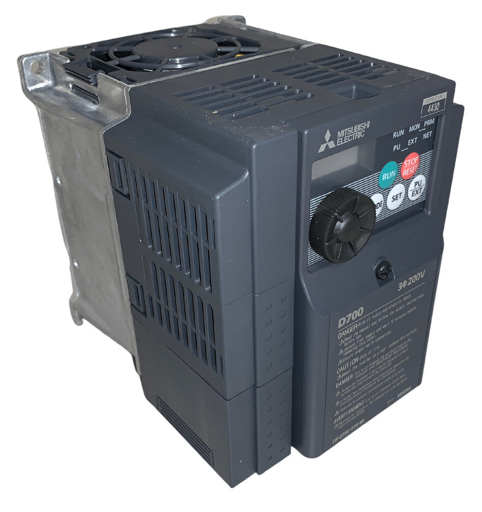 Gray electrical component with Mitsubishi Electric branding on a white background