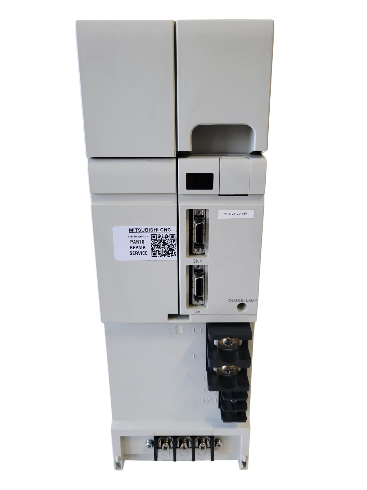 Electrical panel with Mitsubishi logo on a white background