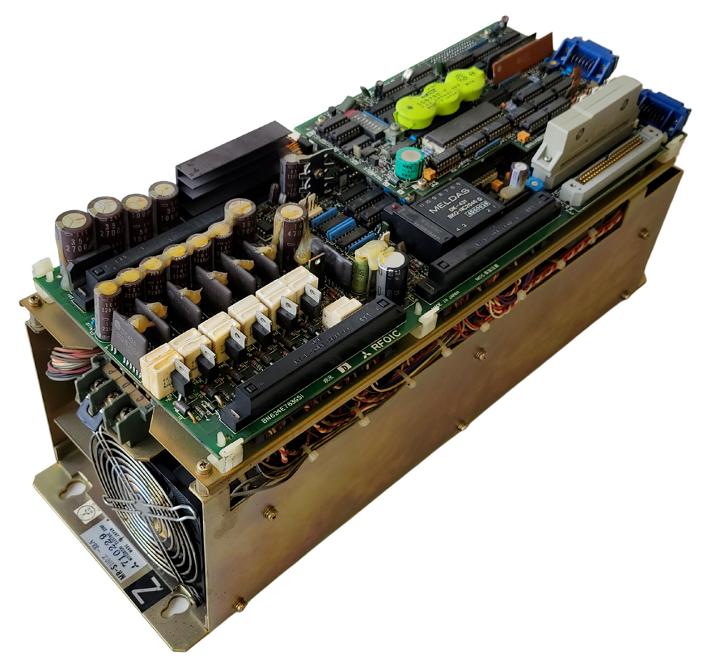 Electrical control panel with various components on a white background