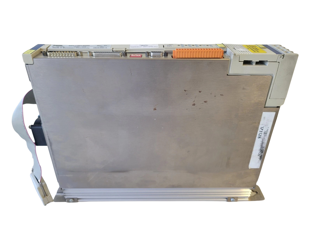 Metallic industrial component on a white background