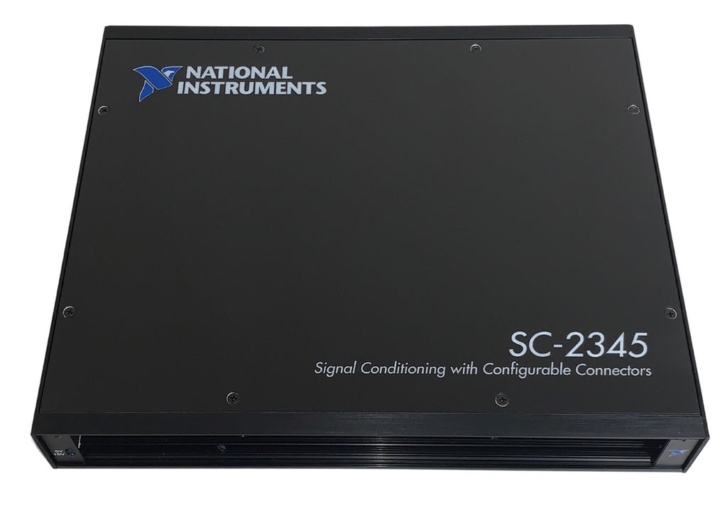 Black box with National Instruments logo and model number SC-2345 on a white background