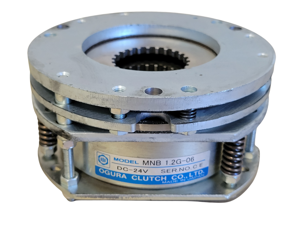 Mechanical clutch component with 'Ogura Clutch Co., Ltd.' branding on a white background