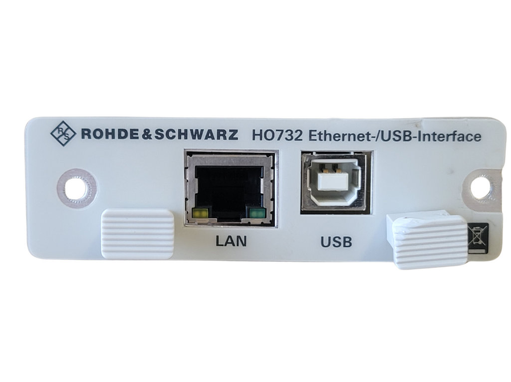 Rohde & Schwarz Ethernet/USB interface module on a white background