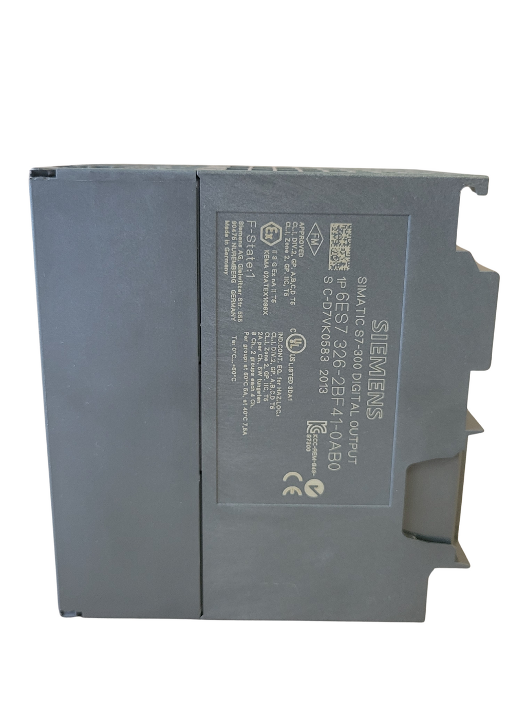 Gray Siemens electrical component on a white background