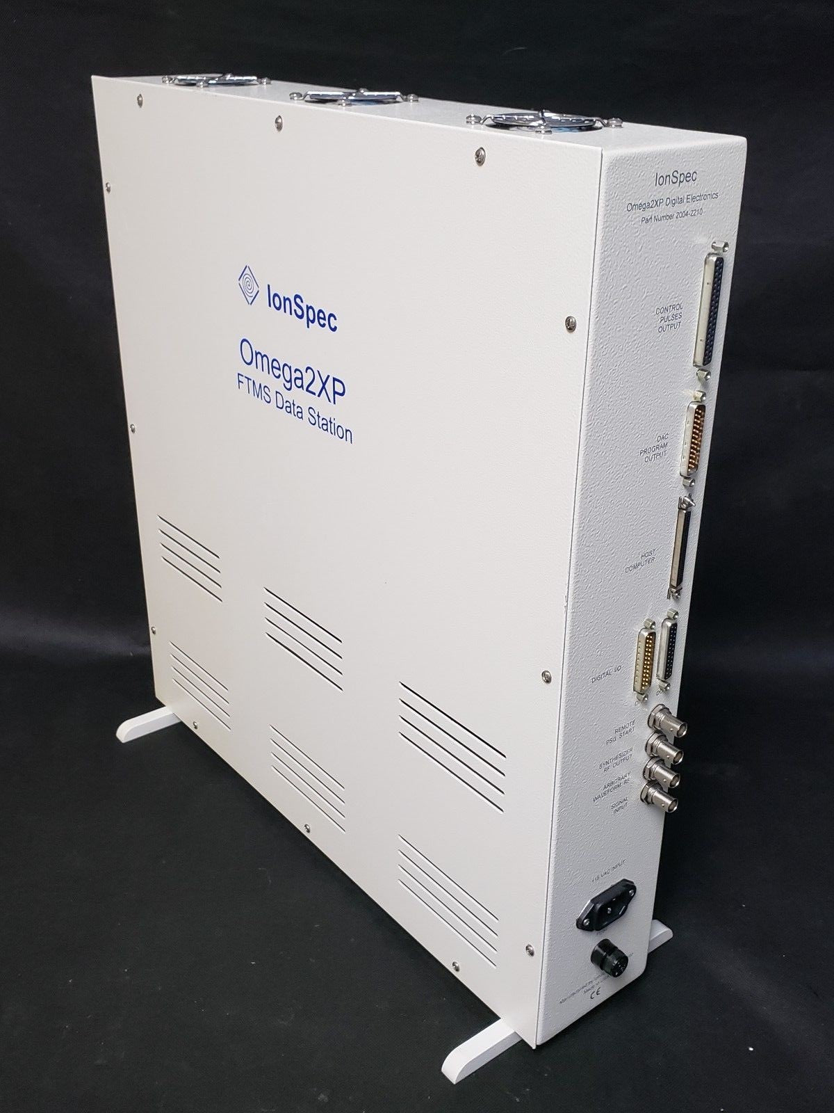 IonSpec Omega2XP data station on a black background